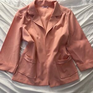 Vintage 80s Power Blazer Jacket with Shoulder Pads Pink M/L